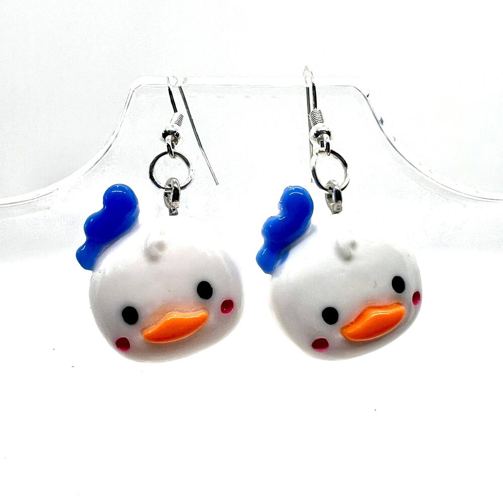 Donald Earrings - Duck Earrings - Little Girl Earrings - Animal Earrings - Teach